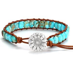 Chakra Stone Bracelets for Women Handmade Healing Crystal Jasper Beads Bracelet